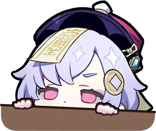 👀 Qiqi Genshin Impact qiqi, 원신, 애니, 비디오 게임, 귀여운, sd캐릭터, 스티커 telegram sticker