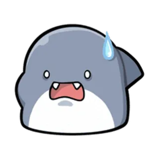 😢 상어, 만화, 동물, 귀여운, 스티커 telegram sticker