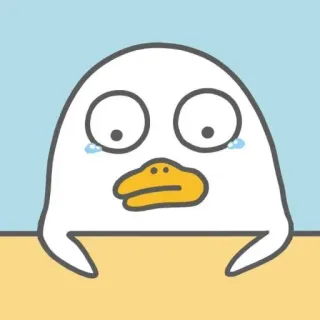 💨 anatra, cartone animato, carino, triste, piangendo, animale, adesivo whatsapp sticker