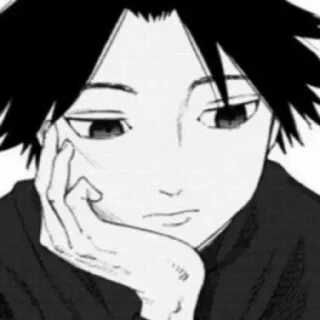 🤔 Anime, Manga, Chico, Retrato, Monocromo, Personaje telegram sticker