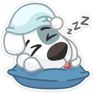 💤 ZZZ perro, dormilón, zzz, durmiendo, almohada, lindo, dibujo animado telegram sticker