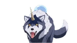 🐶 Ranga That Time I Got Reincarnated as a Slime Ranga, Tensei Shitara Slime Datta Ken, Anime, Lobo, Monstruo, Señor demonio whatsapp sticker
