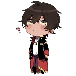 ❓ Chibi, Anime, Personagem, Ponto de interrogação, Mangá, Fofo whatsapp sticker