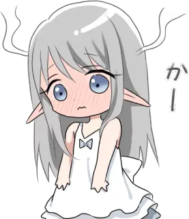 😳 カート Anime, Mangá, Desenho animado, Fofo, Elfo, Garota, Kawaii whatsapp sticker