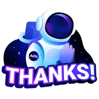 🙏 THANKS! 우주비행사, 감사, 우주, 인사, 스티커, 감사 telegram sticker