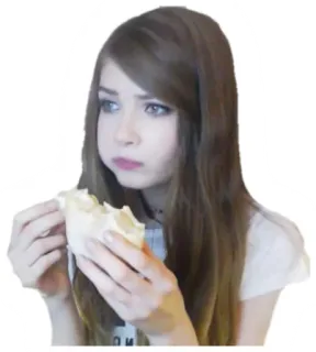 🌮 여자, 먹는, 샌드위치, 소녀, 음식 whatsapp sticker