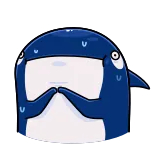 🦈 Orca, Ballena, Nervioso, Sudando, Ansioso, Dibujo animado telegram sticker
