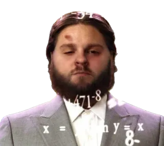 👨‍🎓 man, portrait, math, equations, beard, suit telegram sticker