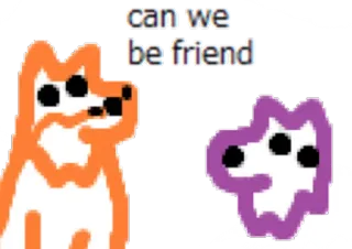 👥 can we be friend chó, mèo, tình bạn, dễ thương, hoạt hình, động vật, meme telegram sticker