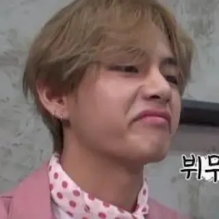 ⚔ 뷔무 v, bts, kpop, expression, funny, celebrity telegram sticker