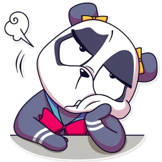 😞 Panda, Sticker, Leuk, Boos, Cartoon, Dier telegram sticker