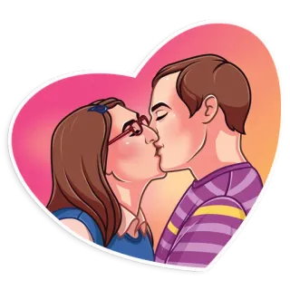❤️ kiss, love, couple, romance, heart, affection telegram sticker