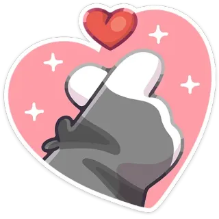 🫰 serce, serduszko palcami, miłość, gest, naklejka, szara dłoń telegram sticker