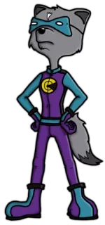 👊 Cartoon, Superheld, Tier, Figur, Kostüm, Waschbär, Maske telegram sticker