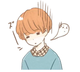 😑 Anime, Kreskówka, Duch, Smutny, Samotny telegram sticker