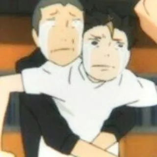 🧊 Haikyuu!! haikyuu, anime, chorando, emoção, amizade telegram sticker