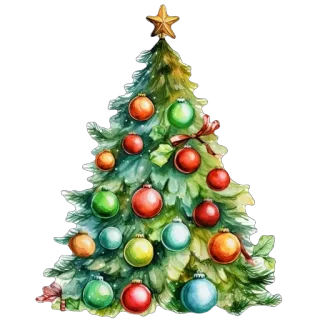 🫥 christmas tree, ornaments, holiday, christmas, celebration, festive telegram sticker