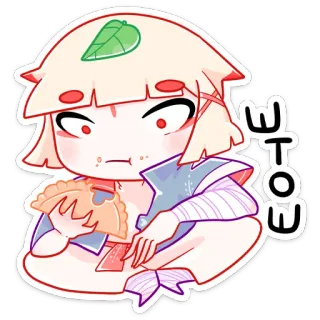 😕 EO-TE Anime, Raviolo, Carino, Personaggio whatsapp sticker