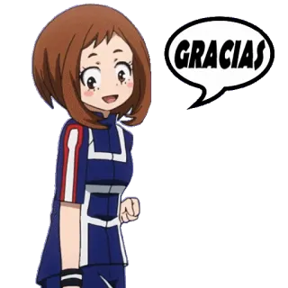 😀 Ochaco Uraraka My Hero Academia GRACIAS Anime, Personagem, Uraraka, My Hero Academia, Obrigado, Obrigado telegram sticker