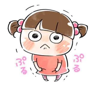 😟 ぷる 애니메이션 소녀, 만화, 일본어, 스티커, 귀여운 telegram sticker