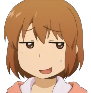 😅 anime, ragazza, boriosa, cartone animato, espressione, personaggio, faccia telegram sticker
