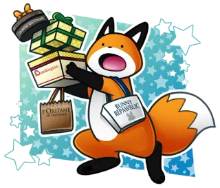 🤪 FOXITANE EN PROVENCE zorro, compras, regalos, dibujos animados, animal telegram sticker