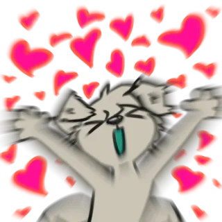 💗 cat, feline, hearts, love, affection, happy, excited, cartoon whatsapp sticker