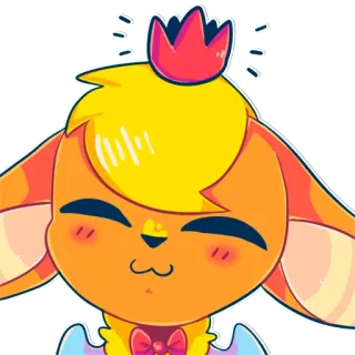 ☺️ Dibujo animado, Animal, Lindo, Personaje, Corona, Naranja telegram sticker