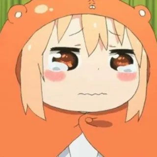 🍣 Umaru Doma Himouto! Umaru-chan anime, girl, crying, sad, kawaii, chibi, hoodie telegram sticker