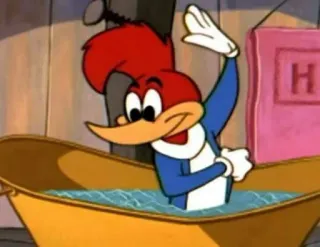 🛀 Woody Woodpecker 만화, 딱따구리, 목욕, 고전 만화 telegram sticker
