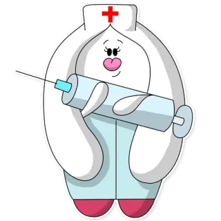 💉 медсестра, мультфильм, наклейка, медицинский, здоровье, женщина telegram sticker