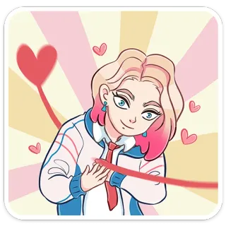 ❤️ Kartun, Anime, Romantis, Gadis, Hati, Cinta, Hubungan telegram sticker