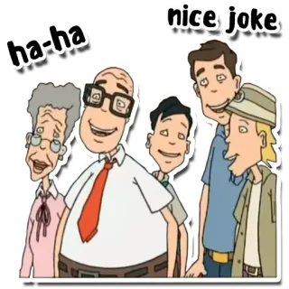 😃 ha-ha nice joke Hoạt hình, Hài hước, Trò đùa, Tiếng cười, Gia đình, Bạn bè telegram sticker