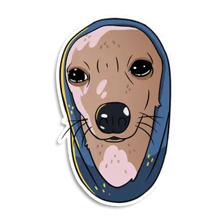😢 dog, animal, sticker, cute, cartoon whatsapp sticker