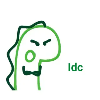 ✨ Idc dinozaur, kreskówka, olewam, zielony, zwierzę telegram sticker