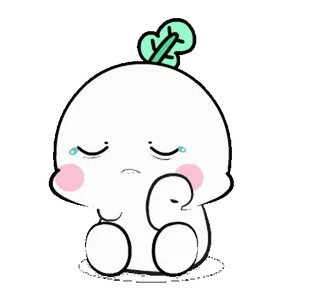 😭 fofo, triste, chorando, kawaii, planta, personagem telegram sticker