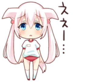 😦 スースー anime, chibi, cute, sad, Japanese, kawaii, manga telegram sticker
