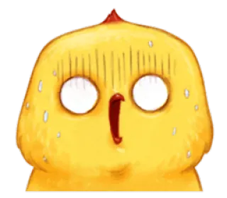 😱 Huhn, verängstigt, ängstlich, besorgt, verschwitzt, Cartoon, gelb, Emotion telegram sticker
