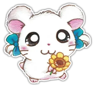🐹 хомяк, милый, каваий, животное, цветок, наклейка telegram sticker