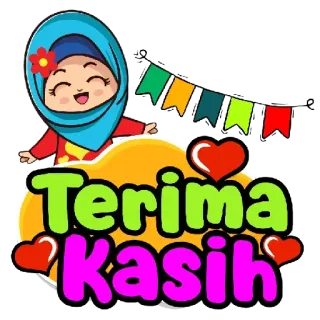 ✳️ Terima Kasih 谢谢, 头巾, 穆斯林, 感恩, 可爱, 卡通 telegram sticker