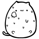 ☺️ gato, suor, desenho animado, fofo, emoji, adesivo whatsapp sticker