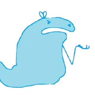 👻 kartun, gambar, biru, karakter, gestur telegram sticker