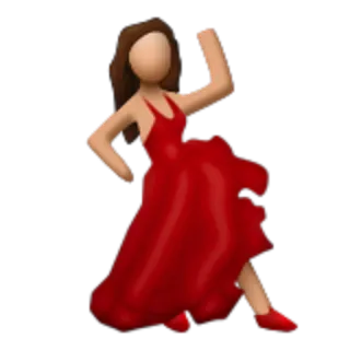 💃 женщина, платье, красный, танцы, эмодзи, фигура, мода telegram sticker