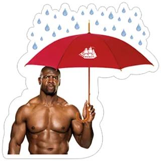 ☂ Terry Crews テリー・クルーズ, 俳優, 傘, 雨, 男 telegram sticker