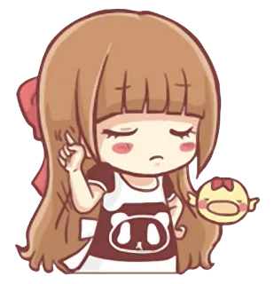 ❌ Cartoon, Mädchen, Süß, Illustration, Figur, Aufkleber, Kawaii telegram sticker