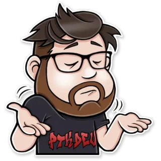 🤷‍♂️ PYTHDEU python, мультфильм, мужчина, пожимает плечами, очки telegram sticker