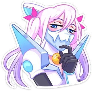 🤔 Dziewczyna anime, Kocie uszy, Robot, Maska, Słodkie, Kawaii, Postać, Naklejka telegram sticker