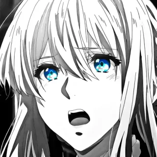🖤 Violet Evergarden Anime, Personaggio, Triste, Violet Evergarden, Manga, Illustrazione telegram sticker