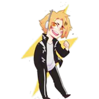 ✌ Denki Kaminari My Hero Academia Anime, My Hero Academia, Denki Kaminari, elettricità, personaggio, cartone animato whatsapp sticker