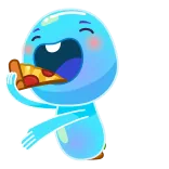 🤤 pizza, eten, cartoon, personage, eten, schattig telegram sticker
